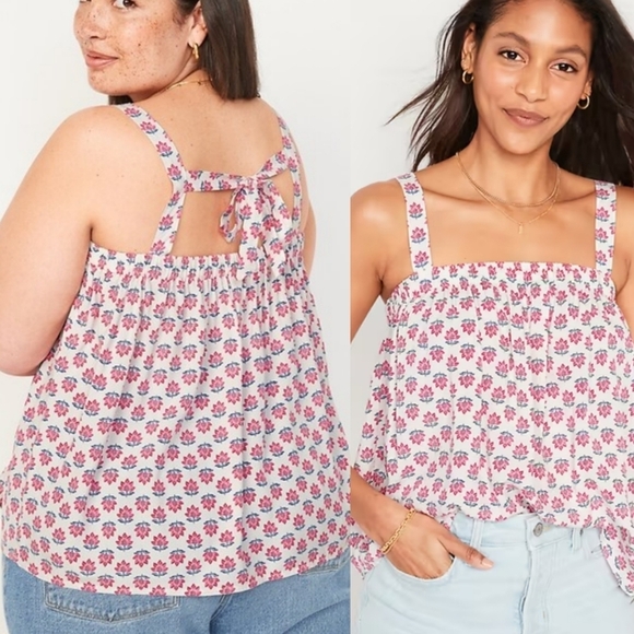 NWOT OLD NAVY TIE BACK SWING CAMI BLOUSE SIZE 3X - Picture 1 of 8